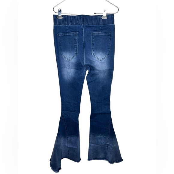 Home Folk Distressed High Rise Ombre Flare Jeans - Picture 10 of 14